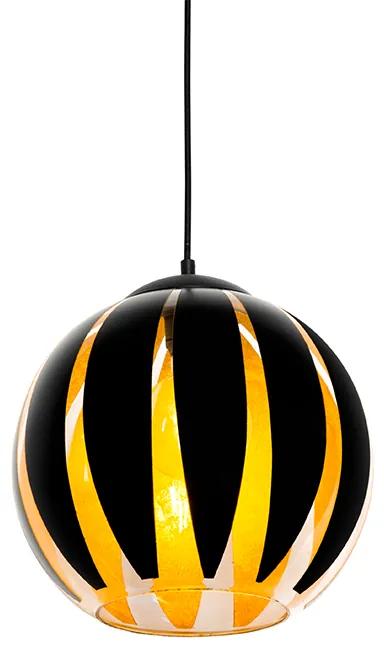 Modern függesztett lámpa fekete arannyal - Melone