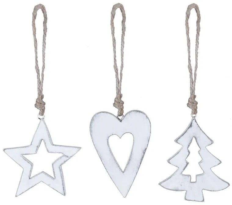 3 db-os fehér karácsonyi dekoráció készlet - Ego Dekor