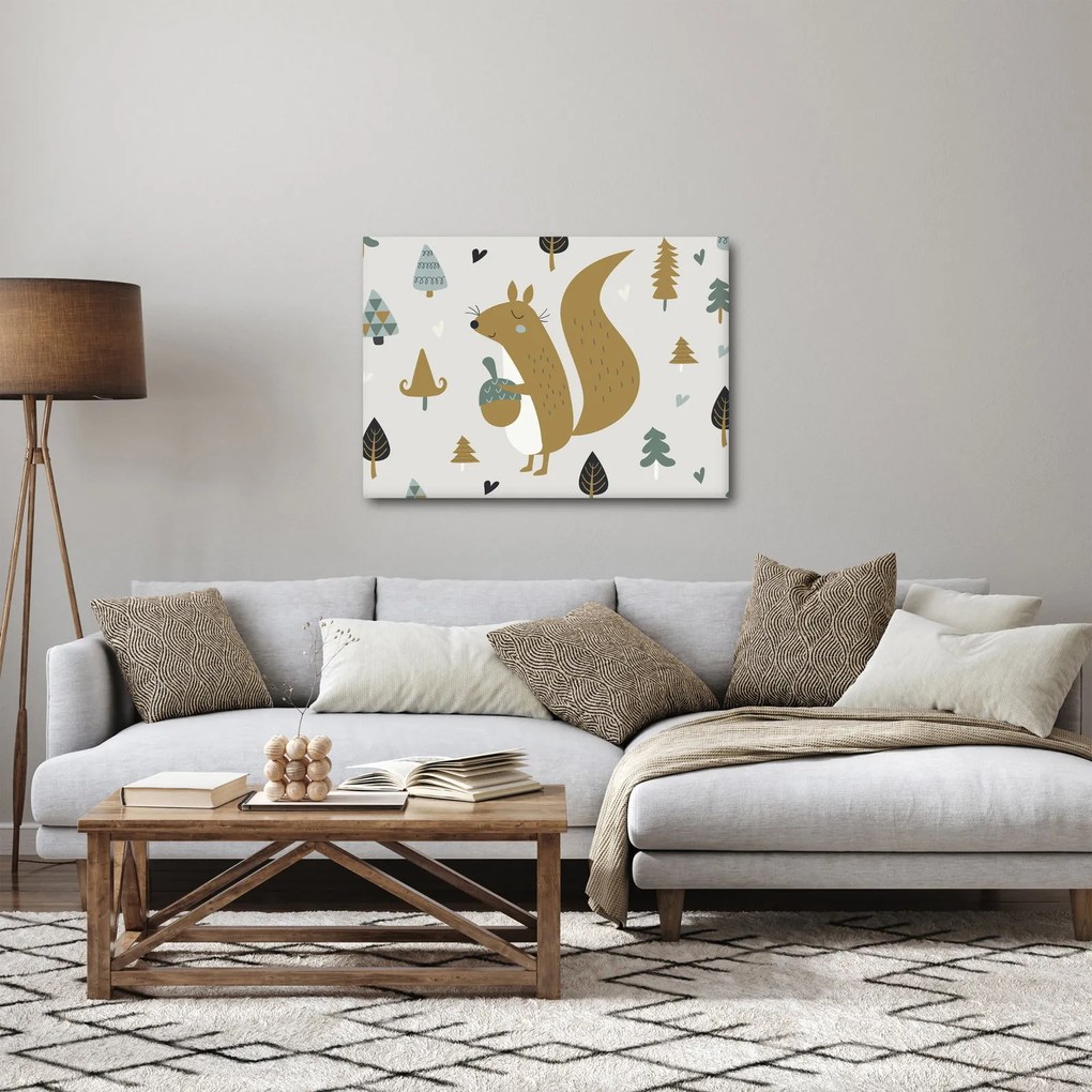 Kép - Mókus dióval (70x50 cm)