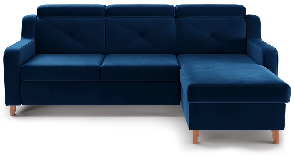 Laksaro sarokkanapé ágyfunkcióval jobb oldali - kék Trinity 31 bársony