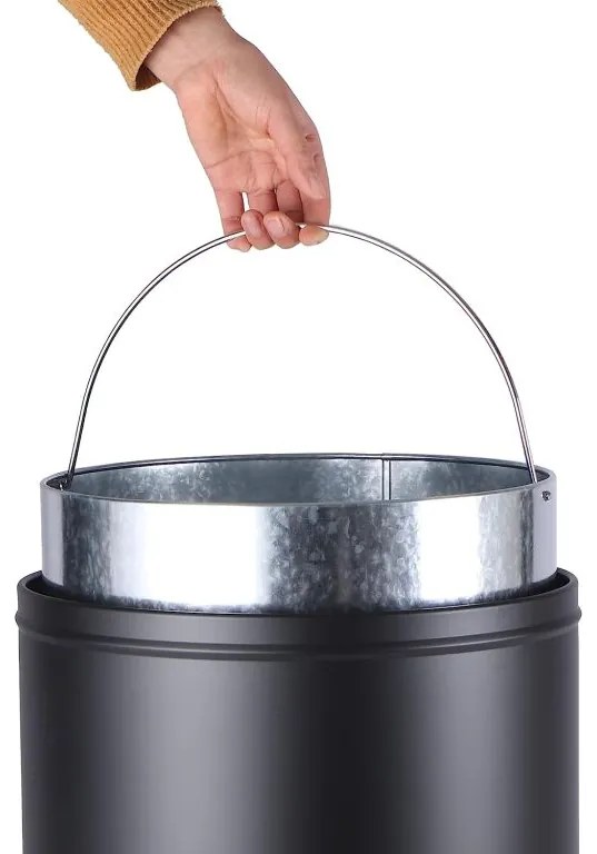 JAGO Nyomófedeles kosár 50 L rozsdamentes acél fekete