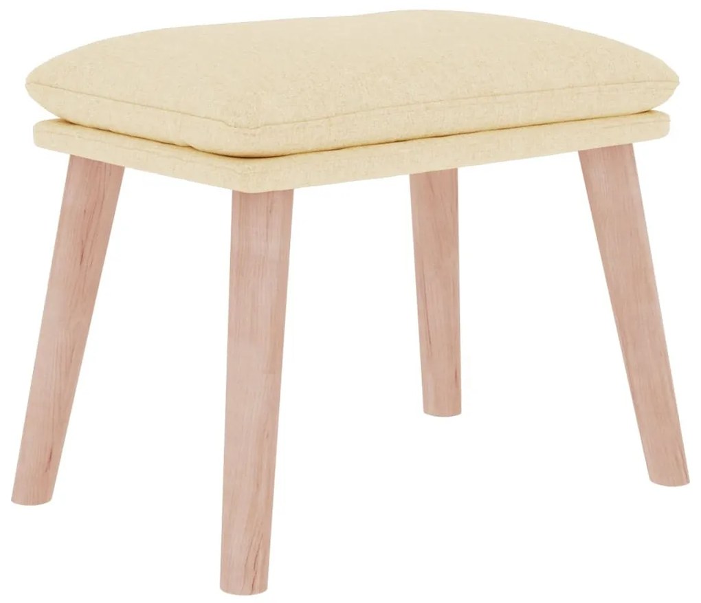 Krémszínű szövet pihenőfotel lábtartóval