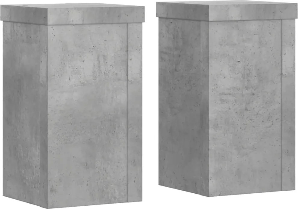 vidaXL 2 db betonszürke szerelt fa növénytartó állvány 10 x 10 x 18 cm