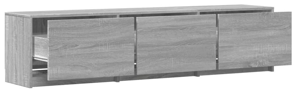 szürke sonoma színű szerelt fa TV-szekrény LED-del 165x34x40 cm