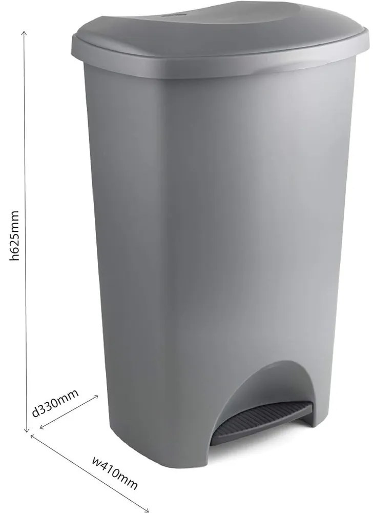 Fekete műanyag pedálos szemetes 50 l – Addis