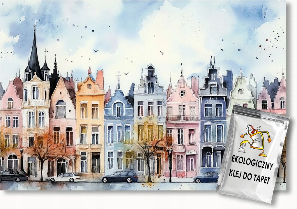 Fotótapéta Flizelina Gyerekek Színes Város Utca Bérházak 250x175 ragasztó