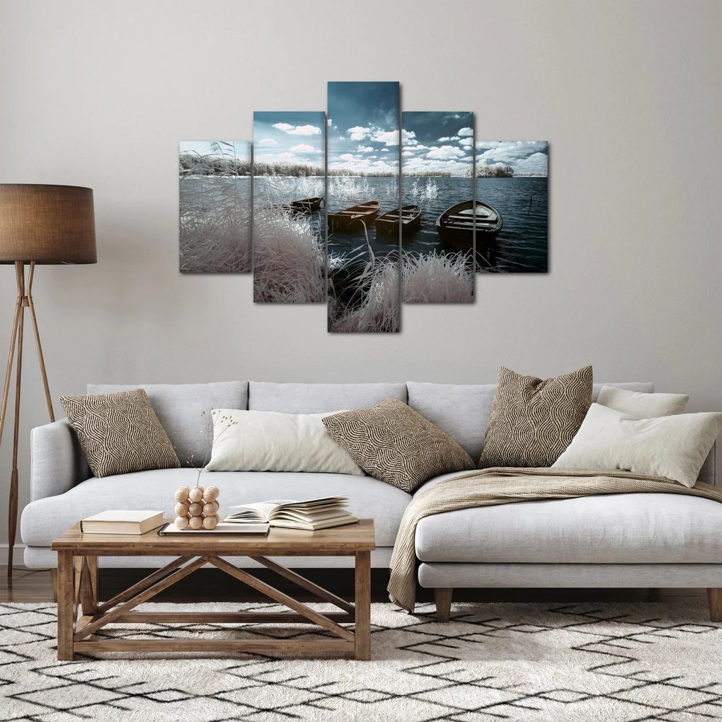 Kép - Fa csónak a tón (150x105 cm)