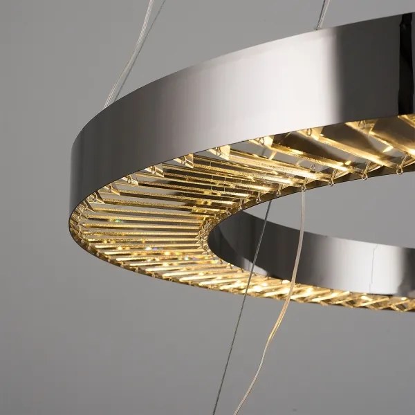 LED csillár kábellel JESI LED/140W/230V 3000K átm. 100 cm ezüstszínű