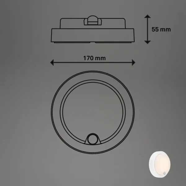 Brilo - LED újratölthető kültéri fali lámpa érzékelővel LED/4W/5V 4400 mAh IP44 fehér