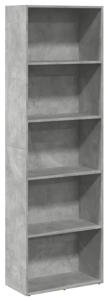 betonszürke szerelt fa könyvespolc 60 x 30 x 189 cm