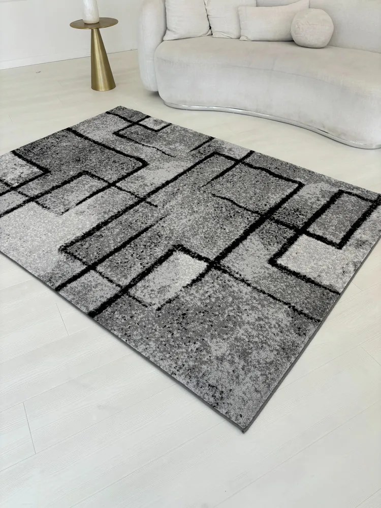 Nora 6035 szürke modern szőnyeg 60 cm-es szett