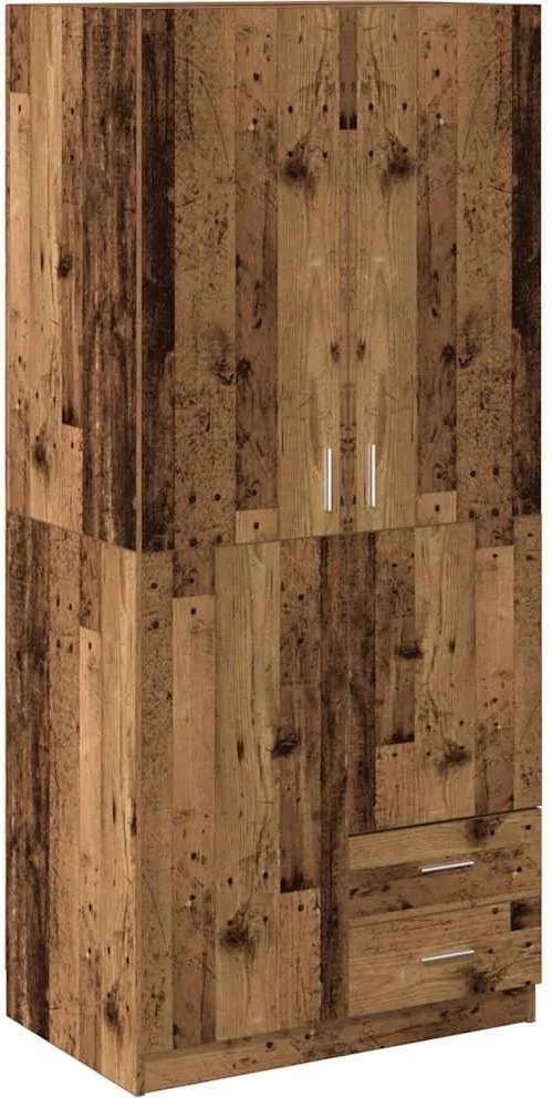 vidaXL antik fa színű szerelt fa ruhásszekrény 80x52x180 cm