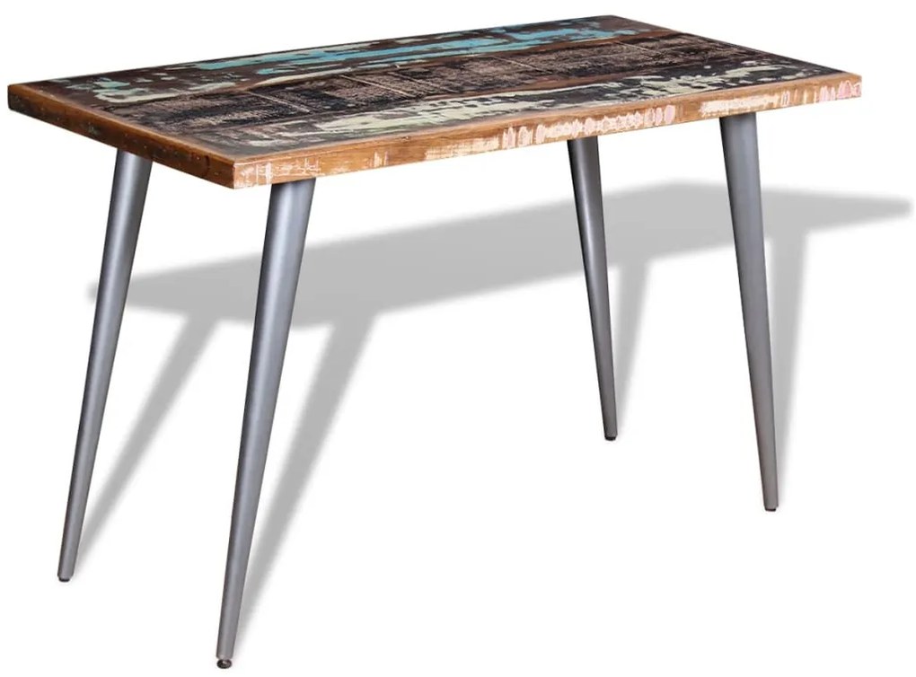 Tömör újrahasznosított fa étkezőasztal 120 x 60 x 76 cm