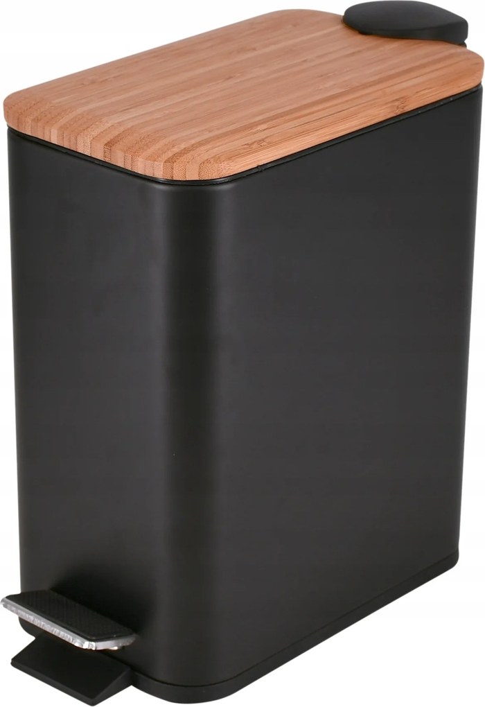 Fürdőszoba kosár pedál 5l fekete bambusz szabad csapadék Bisk Rado 08423 téglalap