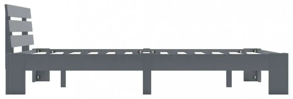 szürke tömör fenyőfa ágykeret 140 x 200 cm