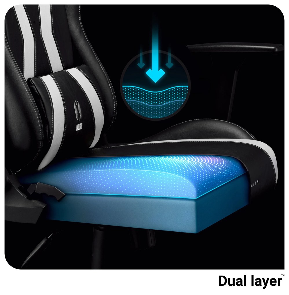 Gamer szék műbőr King Size, fekete-fehér: Diablo X-Horn 2.0