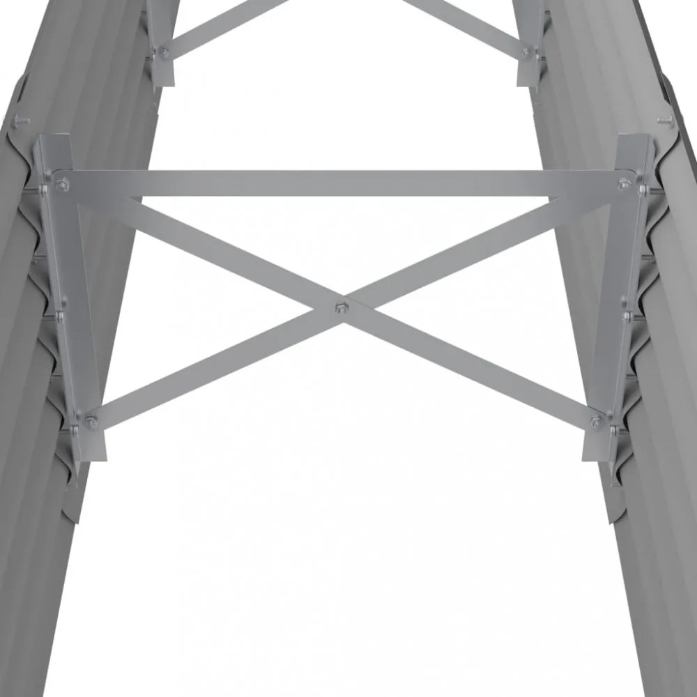 szürke horganyzott acél kerti magaságyás 224x40x36 cm