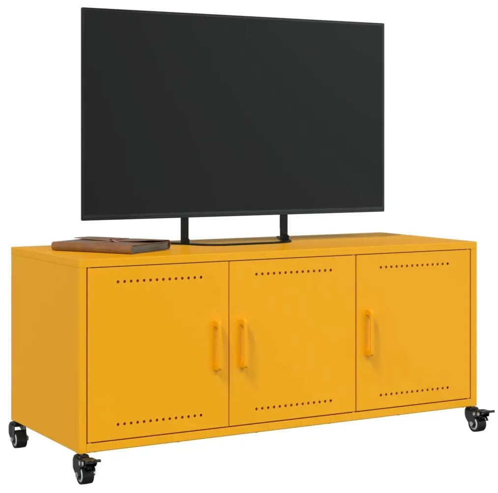 mustársárga acél TV-szekrény 100,5 x 39 x 43,5 cm