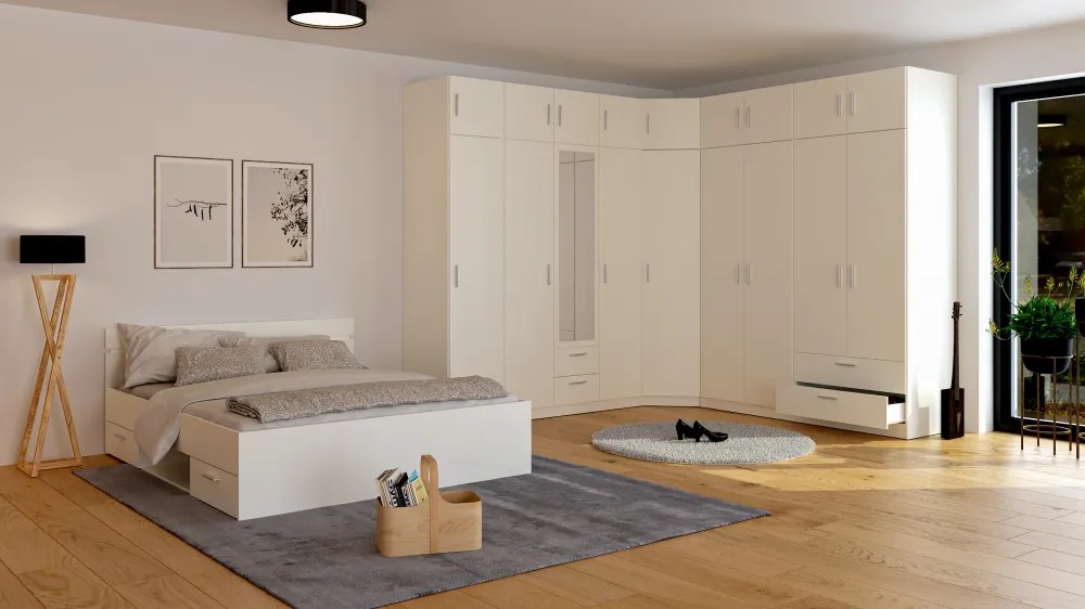 Szekrény, fehér, INVITA TYP 1