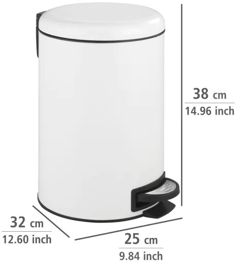 WENKO 22707100 - LEMAN szemetes 25x38 cm fehér/fekete