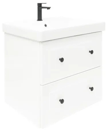 Fürdőszobaszekrény mosdóval Naturel Forli 60x53x46 cm fehér fényes FORLI60BIUVER