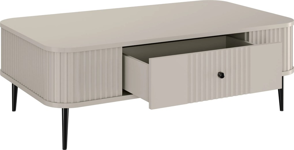 Vesper dohányzóasztal 103x60 cm fiókkal - kasmír / fekete lábak