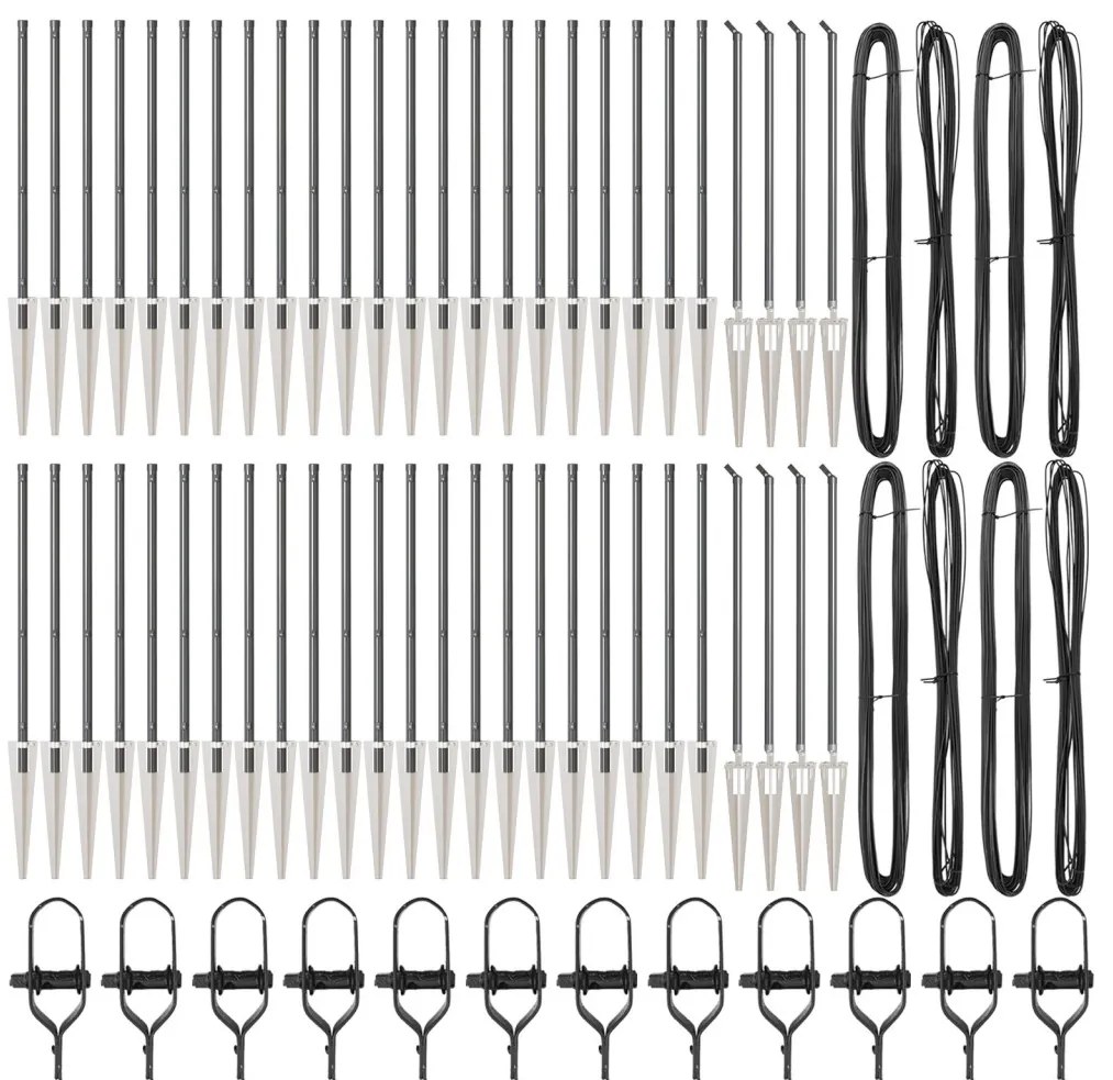 Kerti Kerítésoszlopok Küllővel 52 db Ø32 mm 80 cm Horganyzott Acél