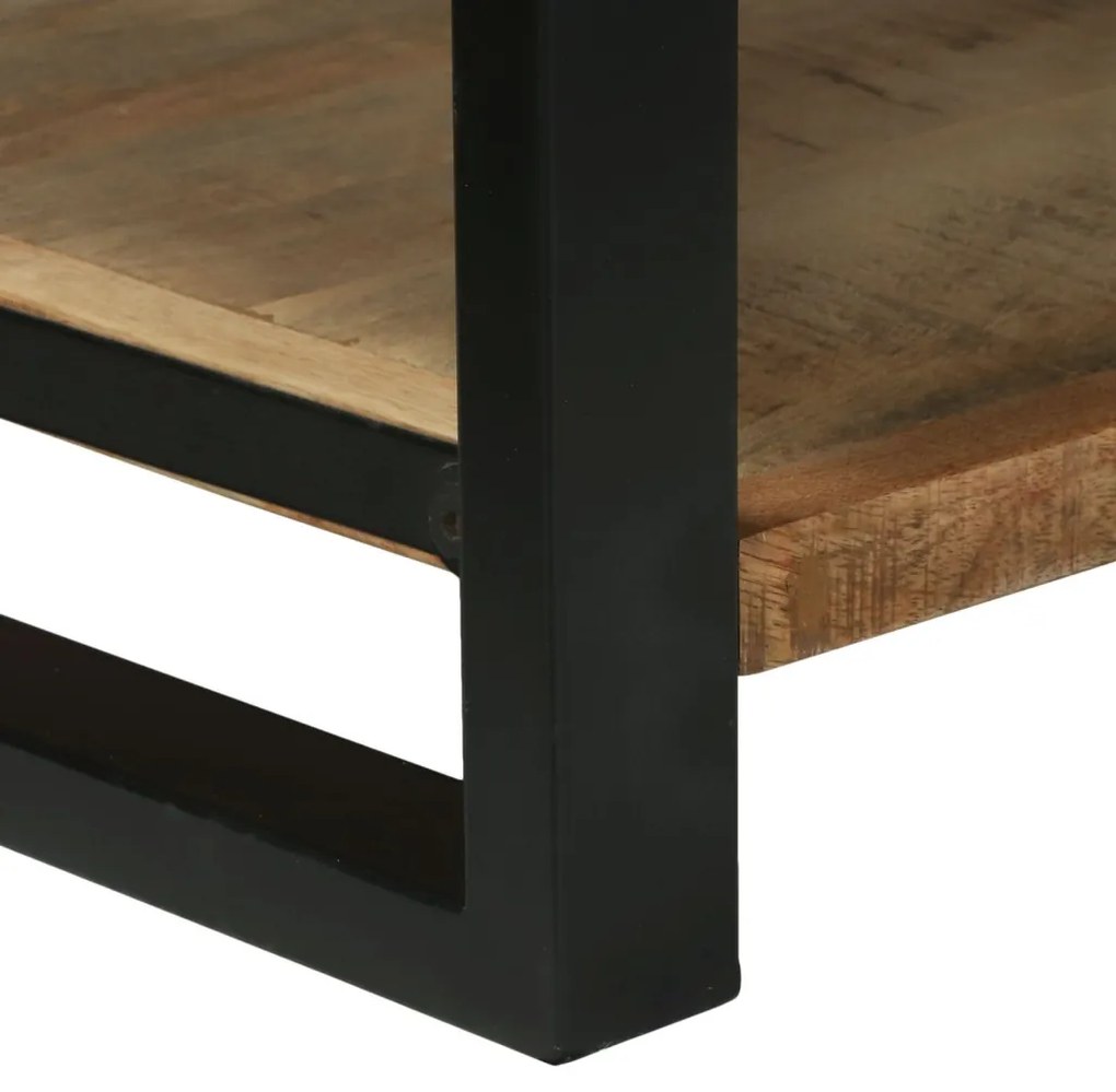 vidaXL Tároló Doboz tárolóval Barna 80 x 35 x 45 cm Tömör mangófa