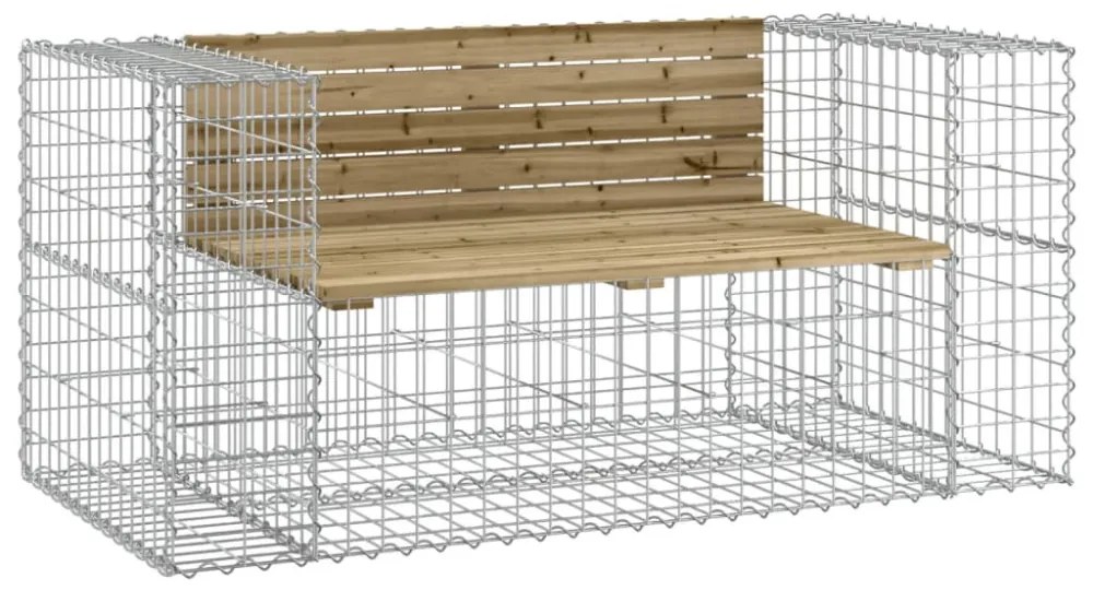 tömör impregnált fenyőfa gabion kerti pad 143x71x65,5 cm