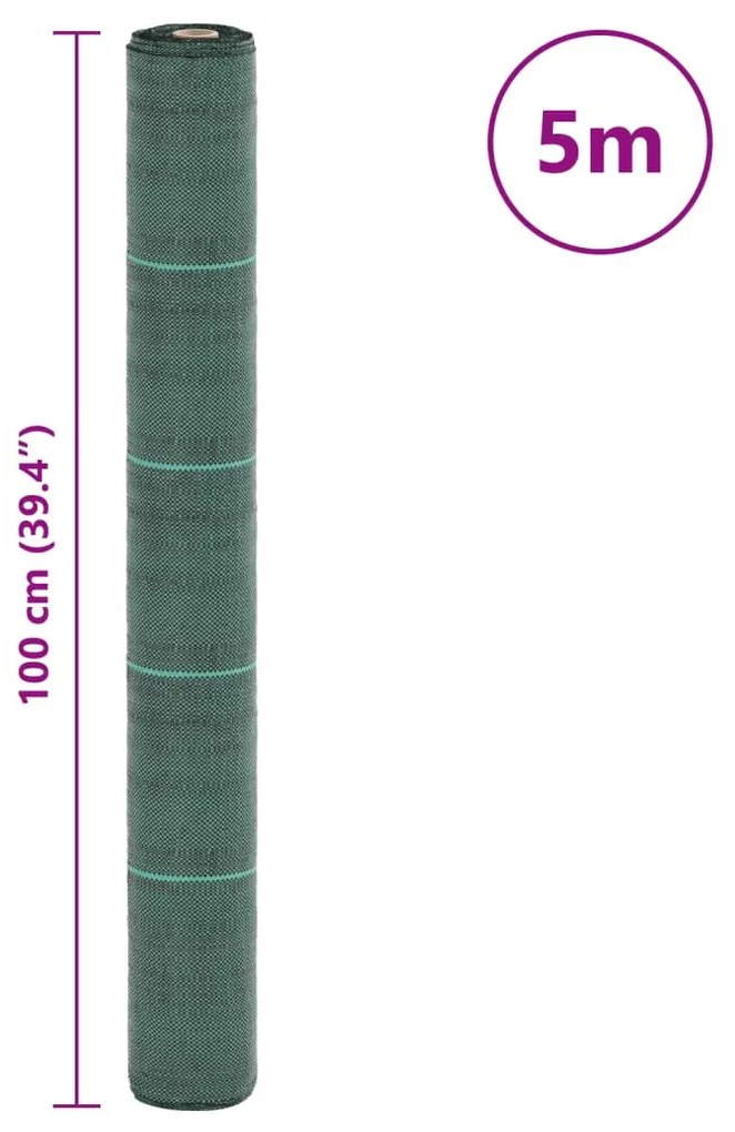 zöld PP talajtakaró membrán 1x5 m
