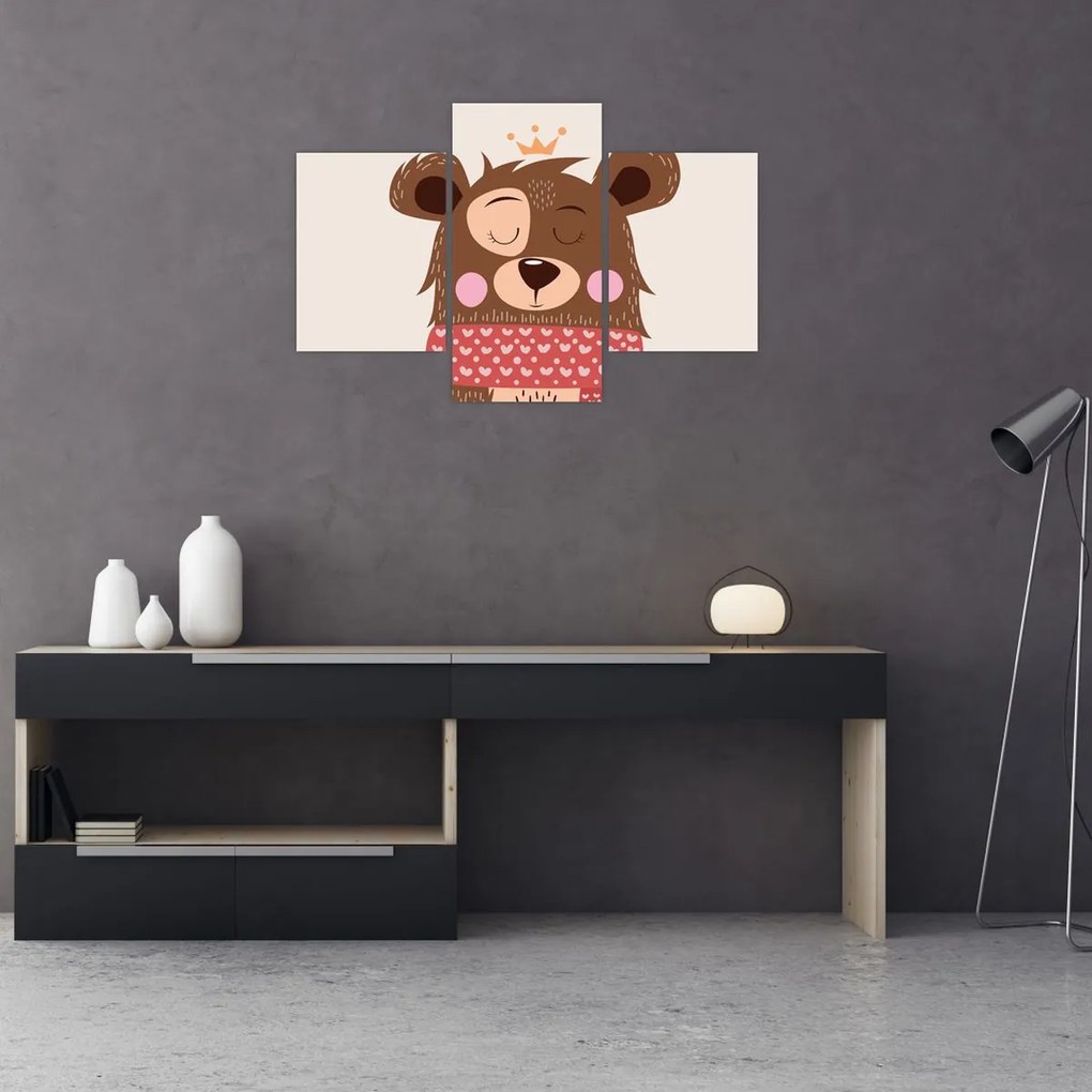 Kép - Teddy maci piros sállal (90x60 cm)