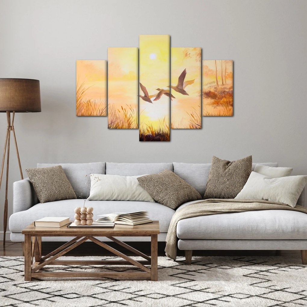 Kép - Daruk naplementekor (150x105 cm)