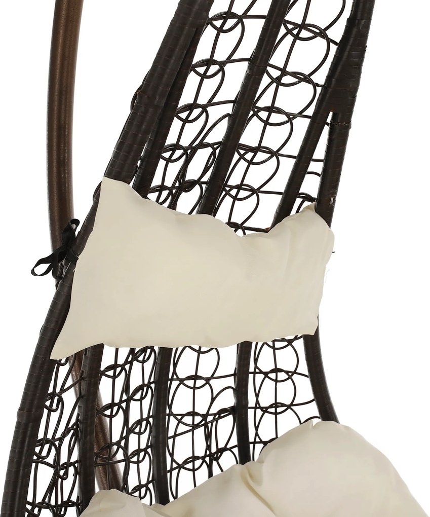 Függő fotel, barna / krém, KALEA 2 NEW