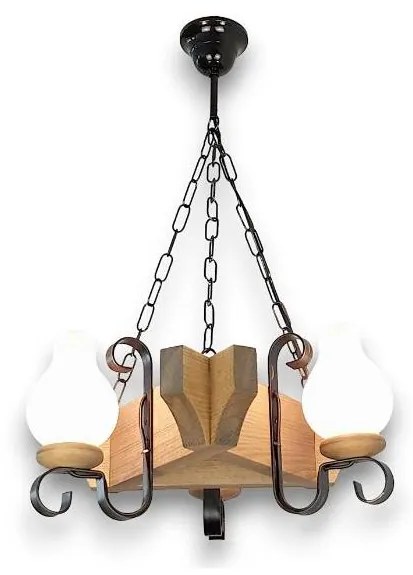 Brilagi - Csillár láncon QUEEN 3xE14/40W/230V bükkfa