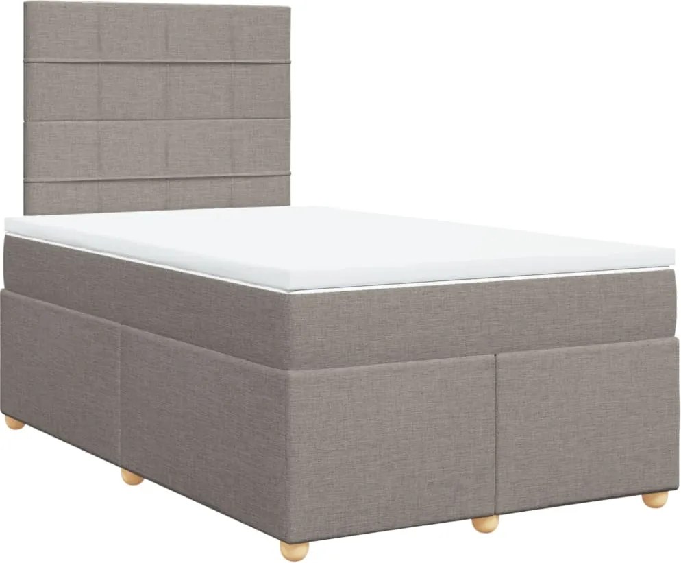 vidaXL tópszínű szövet rugós ágy matraccal 120 x 200 cm