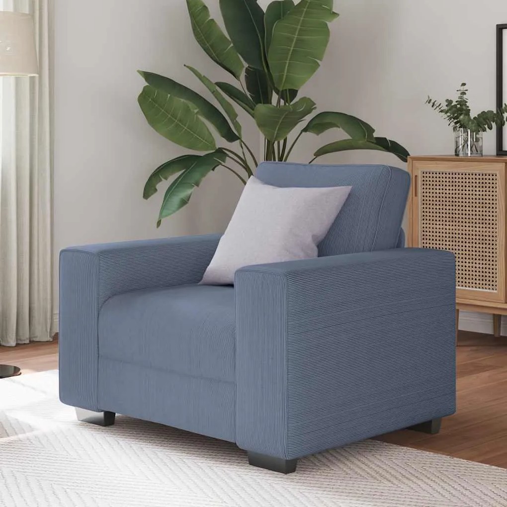 kék kordbársony szövet kanapészék 60 cm