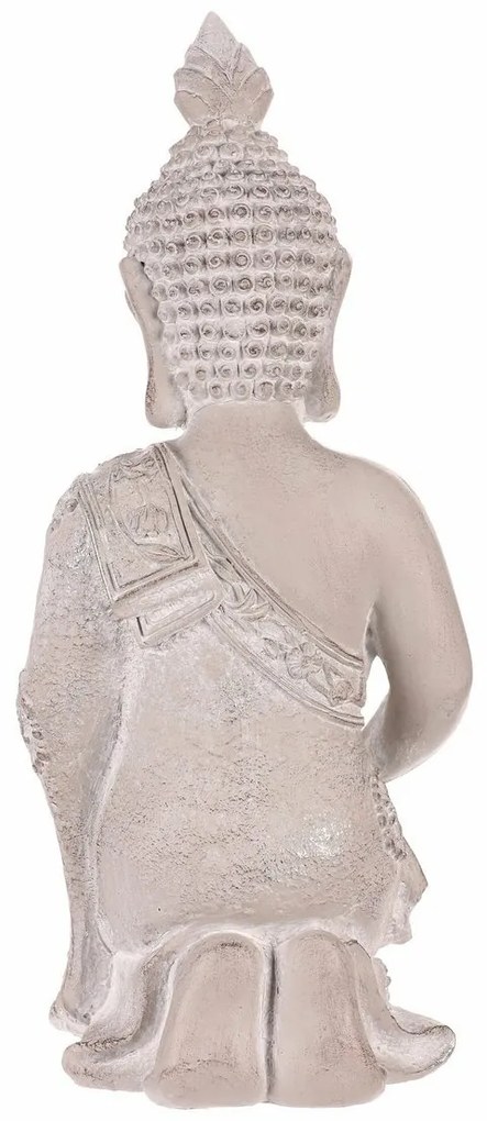 Dekoráció Buddha szobor térdelve, szürke,polirezin , 25 x 24 x 57 cm