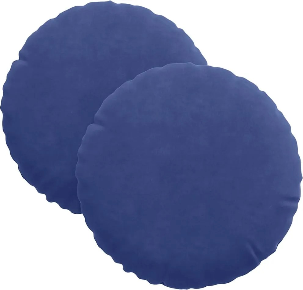 vidaXL Ülőpárnák 2 pcs Rendőrségi kék Ø 40 x 13 cm Bársony