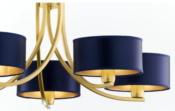 Jupiter 2094 - Láncos csillár ARTHUR 5xE27/15W/230V kék/arany