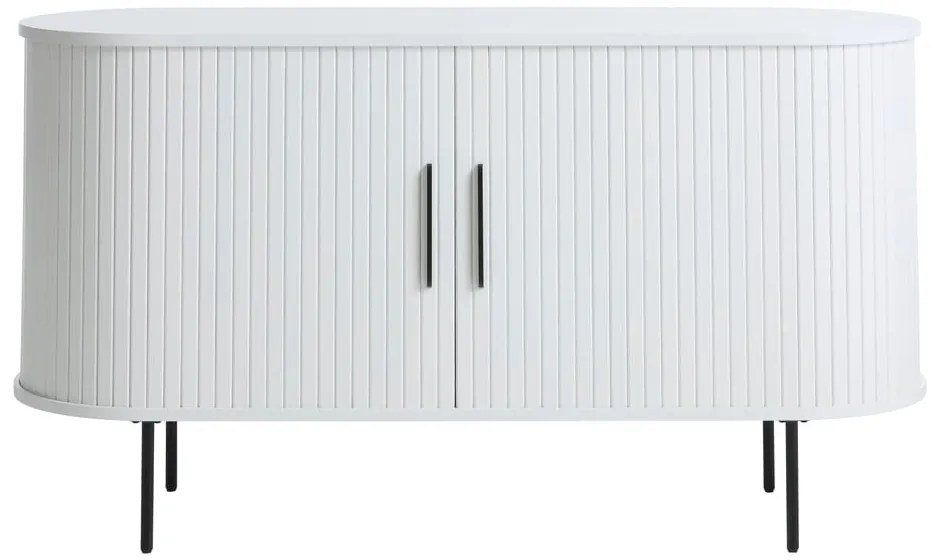 Fehér komód tolóajtóval 120x76x45 cm Nola – Unique Furniture