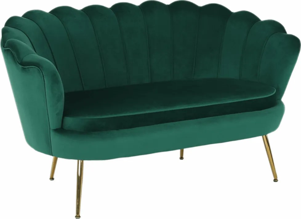 Pad Art-deco stílusban, smaragd Velvet anyag/gold króm-arany, NOBLIN