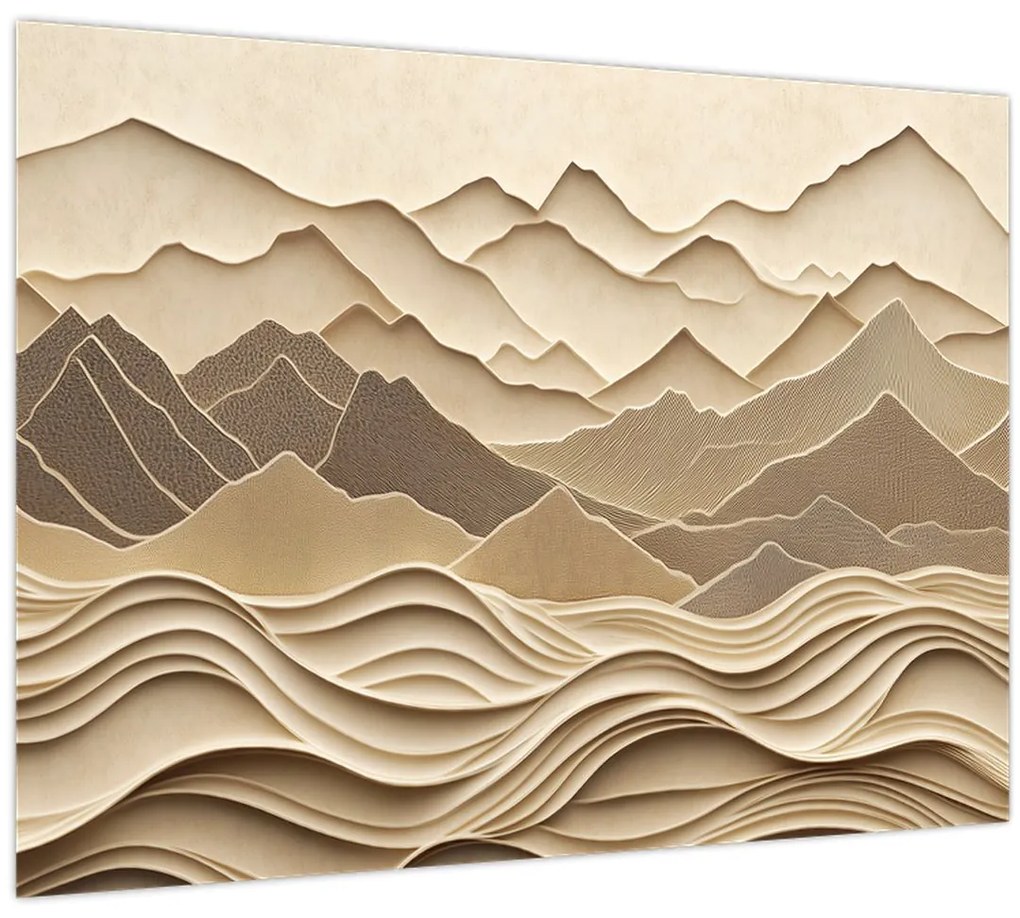 Kép - 3D hegyvonalak (70x50 cm)