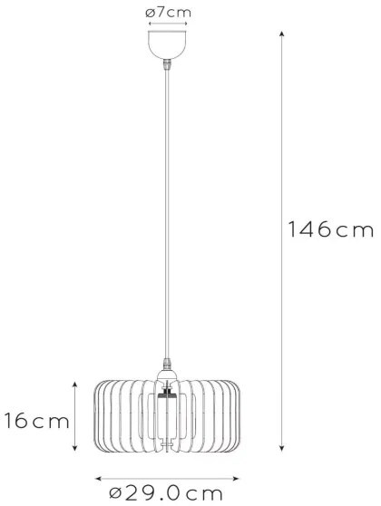 Lucide 46406/29/76 - Csillár zsinóron ETTA 1xE27/40W/230V á. 29 cm fa