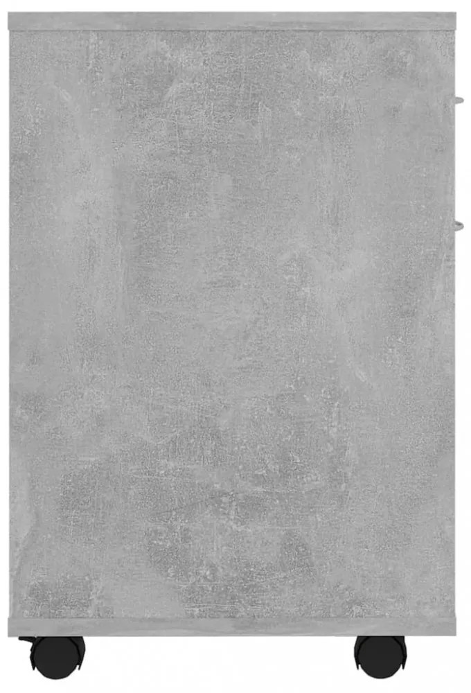 betonszürke szerelt fa kerekes szekrény 45 x 38 x 54 cm