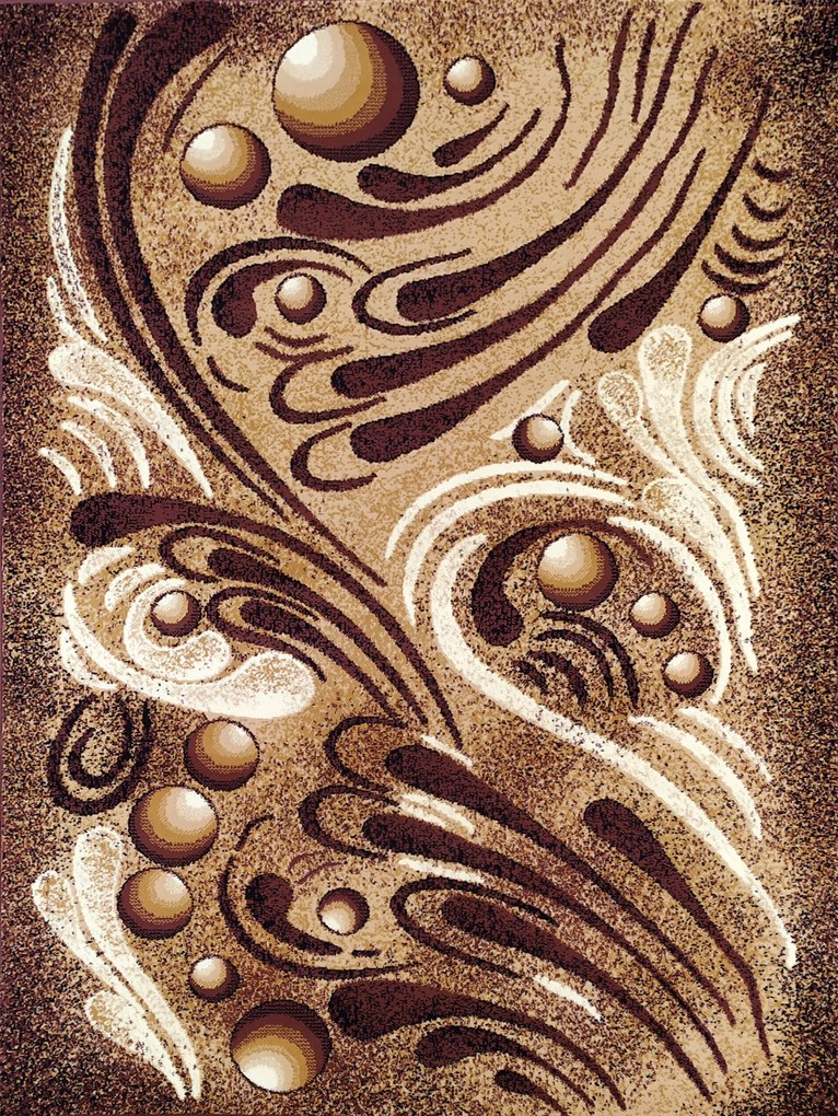 Szőnyeg 120x170 Sűrű Szövésű Barna Bézs Modern Hálószoba Nappali