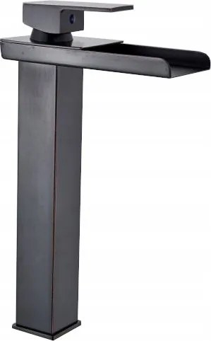 Mosdó Csaptelep Fekete Koptatott Matt Vízesés