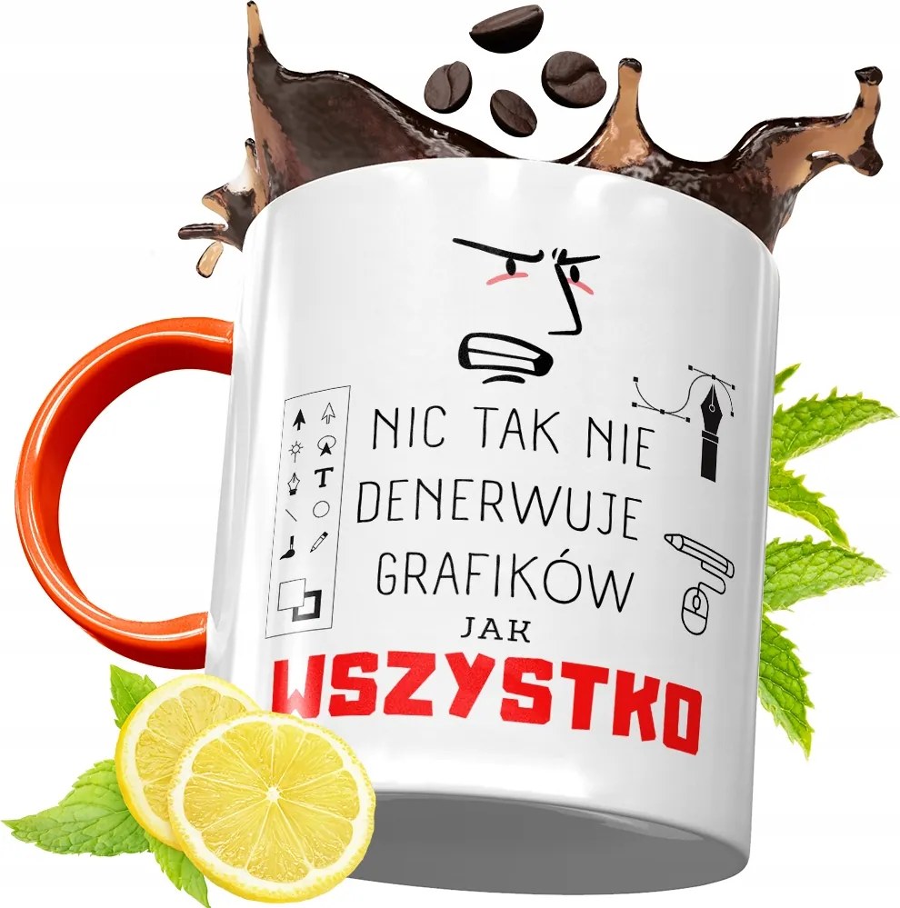 Narancssárga Bögre Grafikusoknak Tökéletes Ajándék fényképes nyomtatással