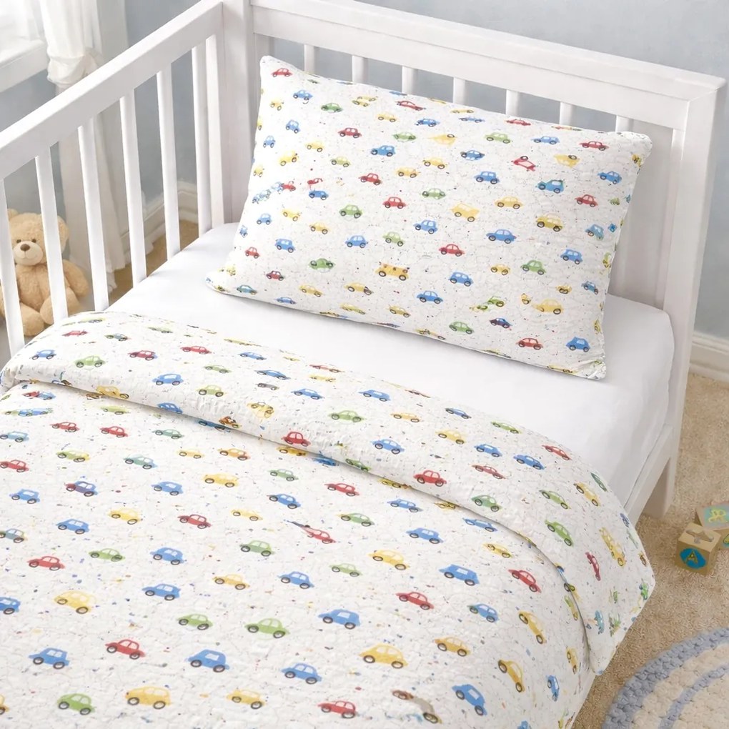Muszlin ágyneműhuzat kis autó TiaHome - Detský set 130x90cm + 65x45cm