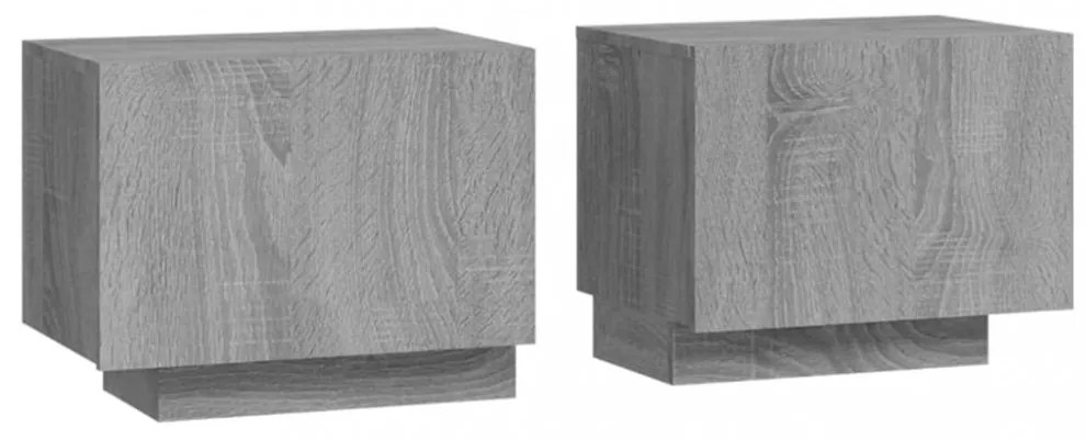 szürke sonoma színű szerelt fa éjjeliszekrény 100 x 35 x 40 cm