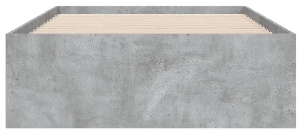 betonszürke szerelt fa ágykeret fiókokkal 90 x 200 cm